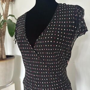 Reformation Silk Black Polka Dot Midi Dress